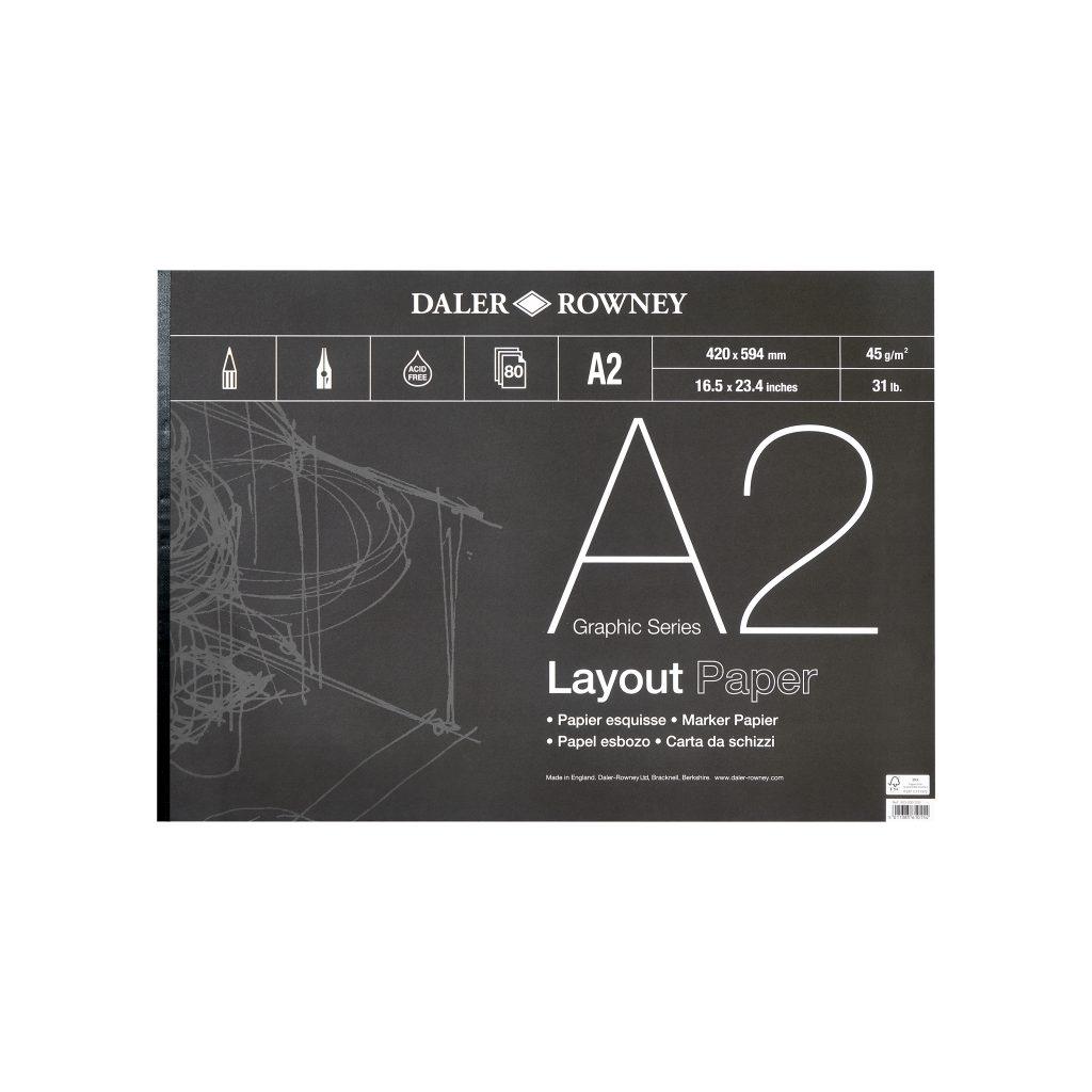 Daler Rowney Graphic Series Layout Pad A2 45gsm 80 sheets