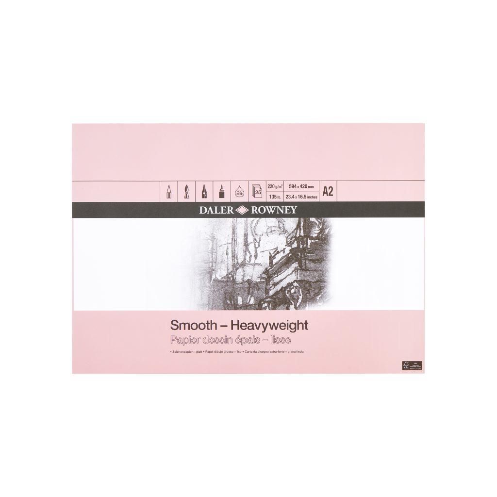 Daler Rowney Smooth Heavyweight Pad A2 220gsm 25 sheets