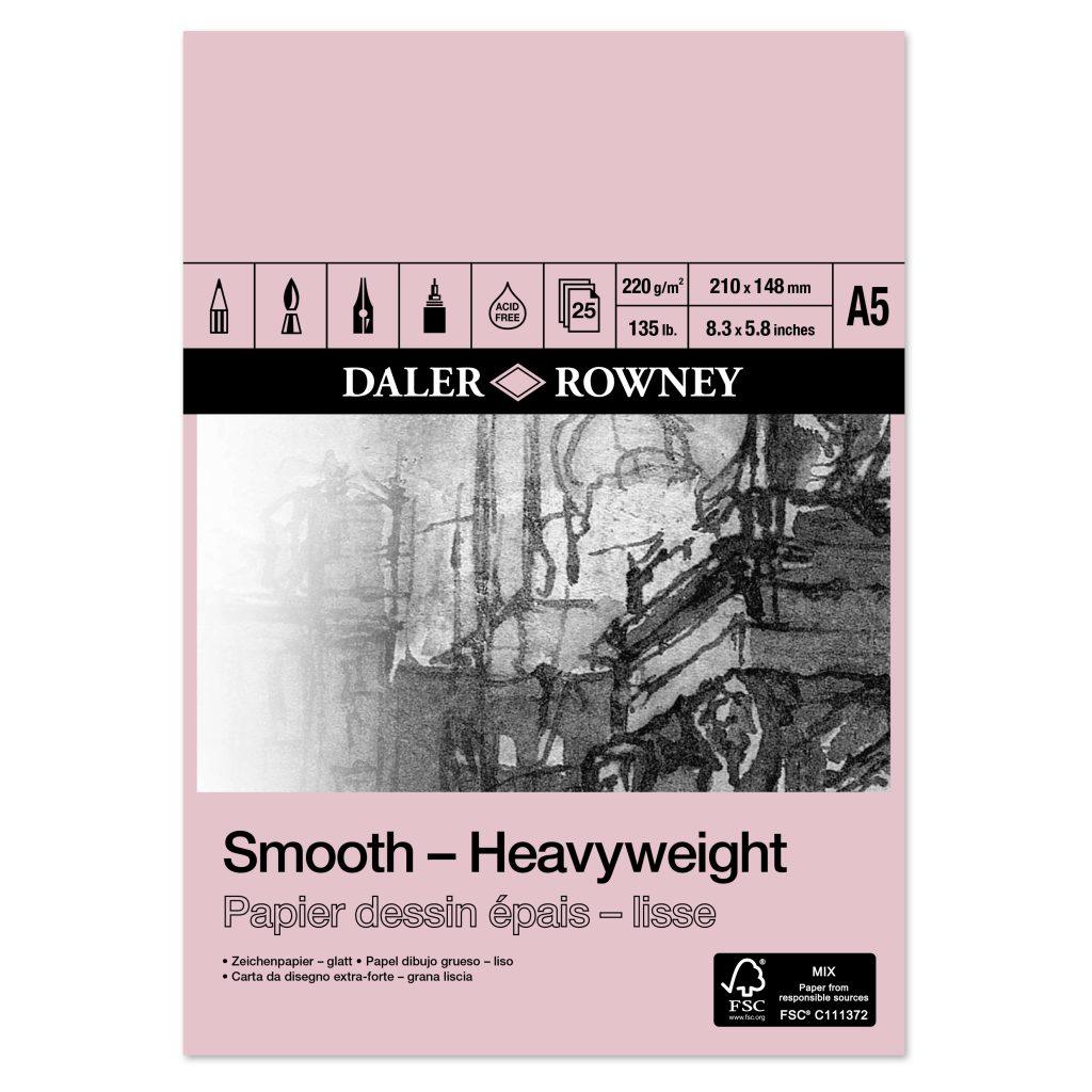 Daler Rowney Smooth Heavyweight Pad A5 220gsm 25 sheets
