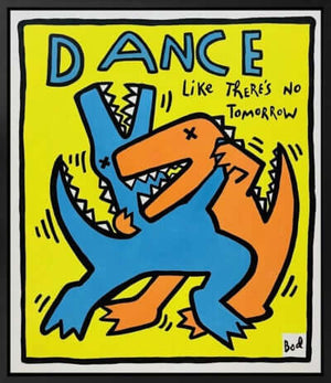 Dance (Bod Series) by Michael Abrams illustration of dinosaurs dancing like there's no tomorrow.