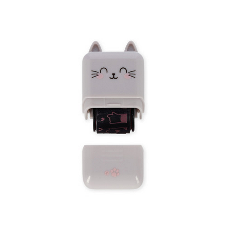 Legami Deco Roller Stamp - Decorative Roller Stamp - Kitty - Pink Ink