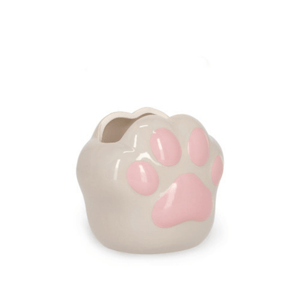 Legami Ceramic Pen Holder – Desk Friends Kitty with pink paw print design, perfect for organizing pens on desks at home or office.