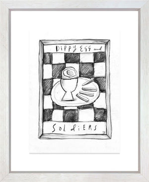 Dippy Eggs And Soldiers charcoal study by Michael Abrams – original study