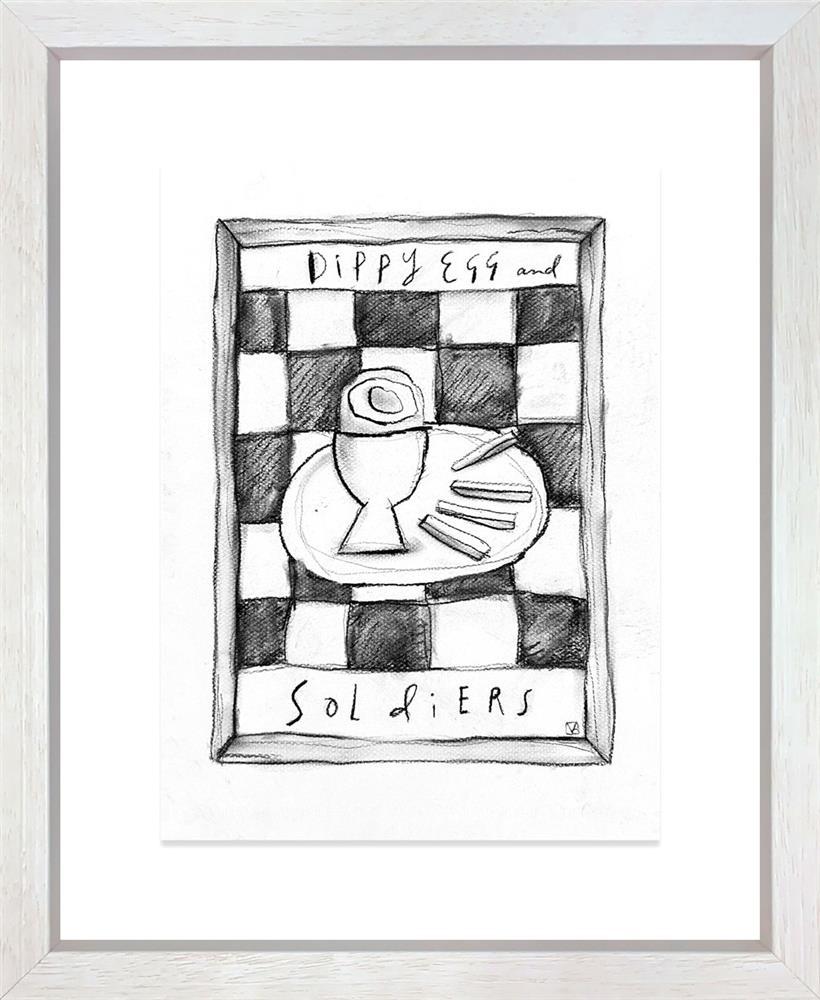 Dippy Eggs And Soldiers charcoal study by Michael Abrams – original study
