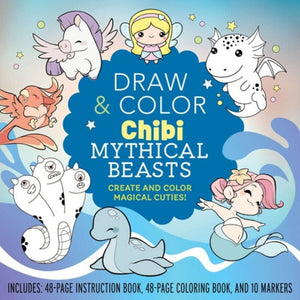 Draw & Color Mythical Beasts Kit – Markers, Books & Chibi Fun with cute chibi creatures, perfect for kids and teens.