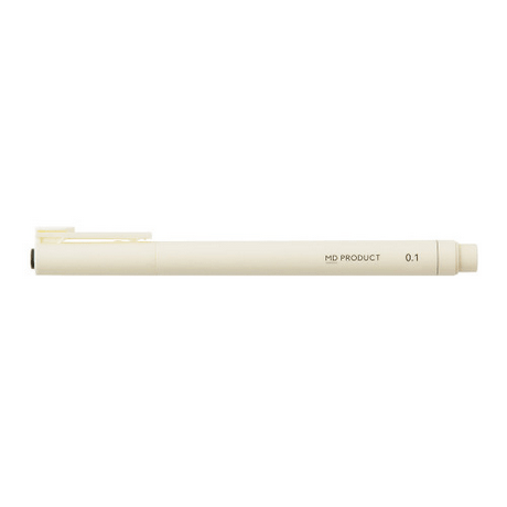 MD Drawing Pen with water-resistant pigment ink, ideal for MD Notebook, featuring a clearly indicated tip size for easy use.