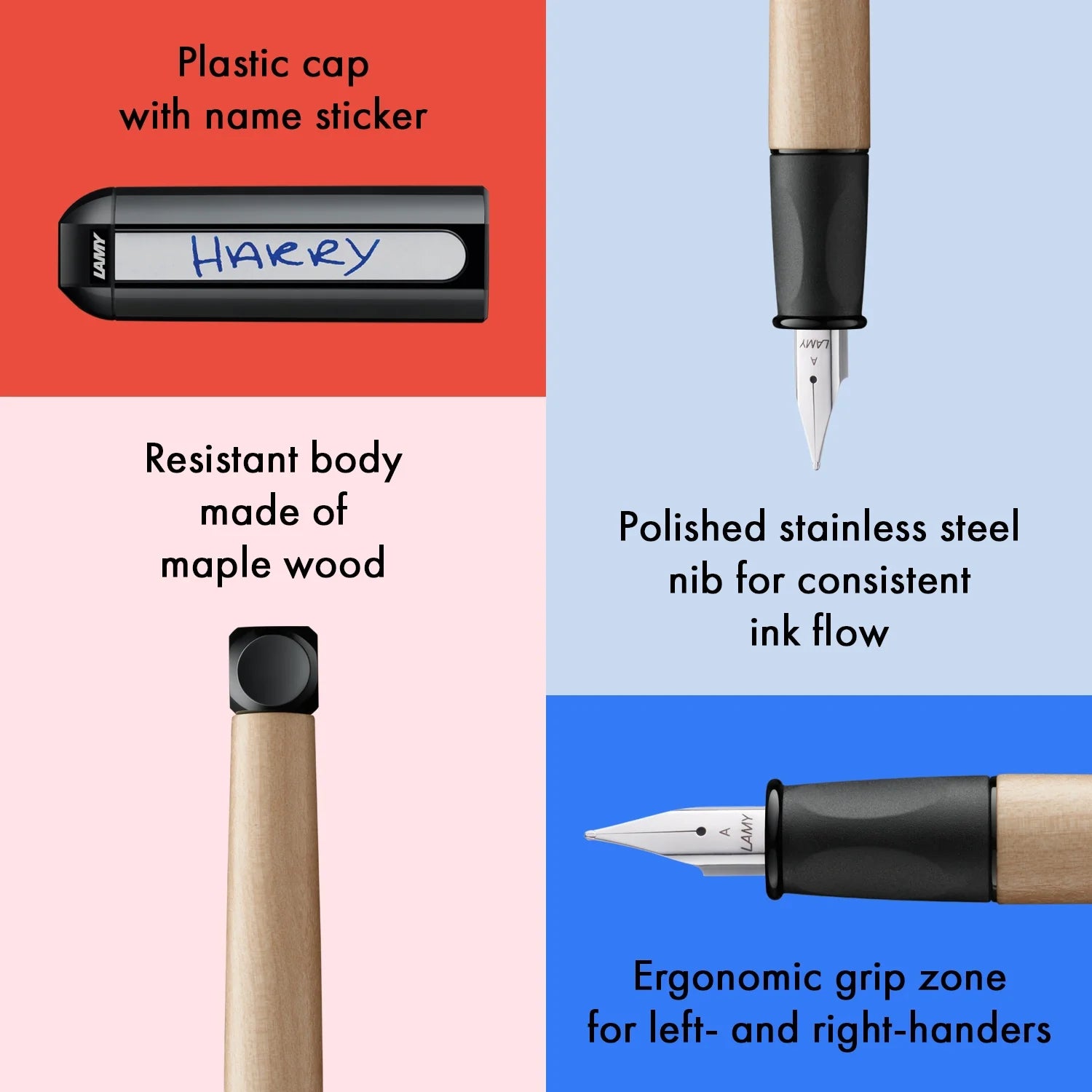 LAMY abc fountain pen black, nib detail