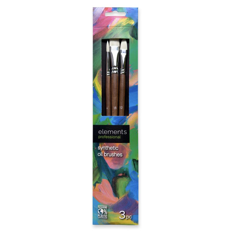 Elements Professional Oil Brush pk.3