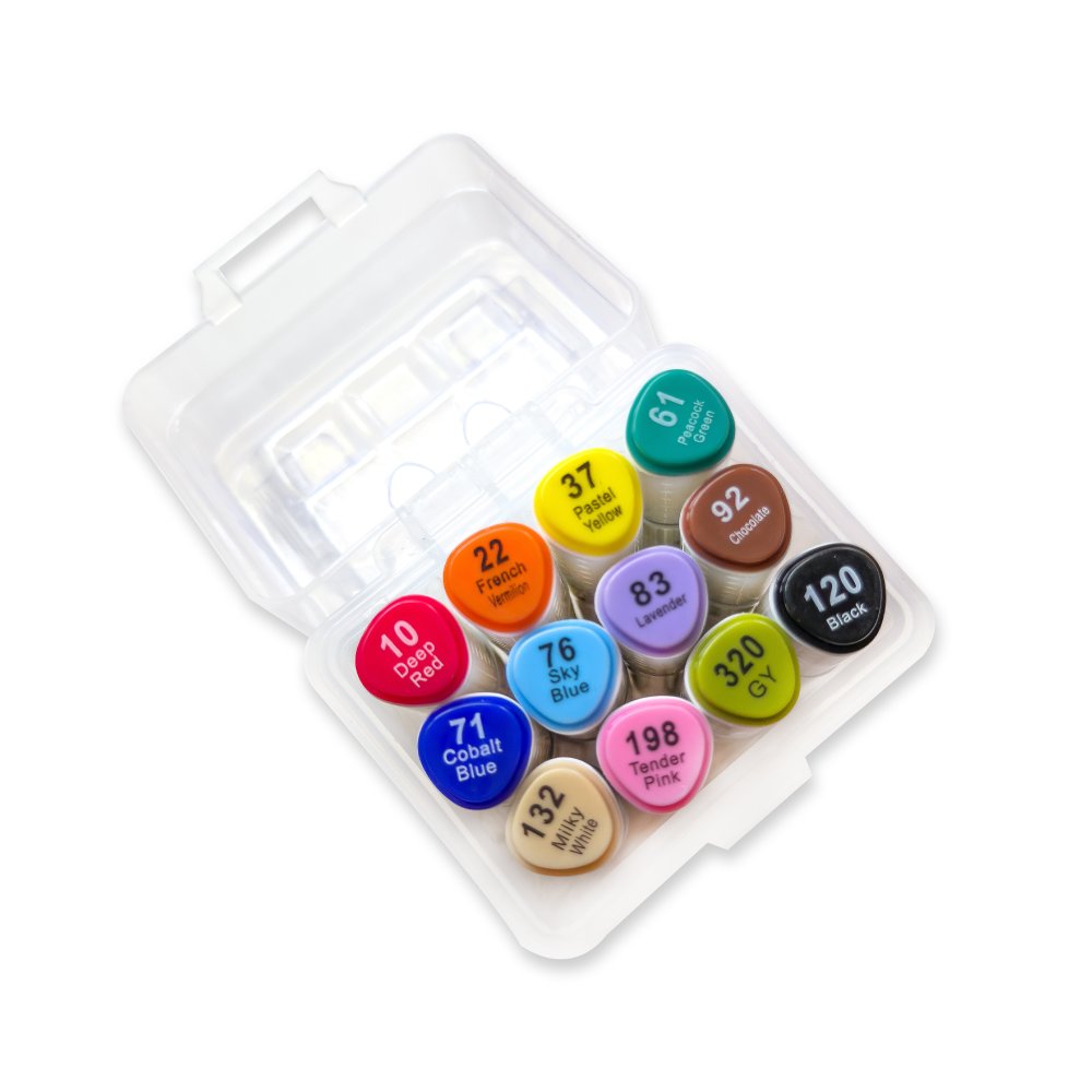 Elements Kroma Alcohol Markers 12 piece set, dual tip markers shown