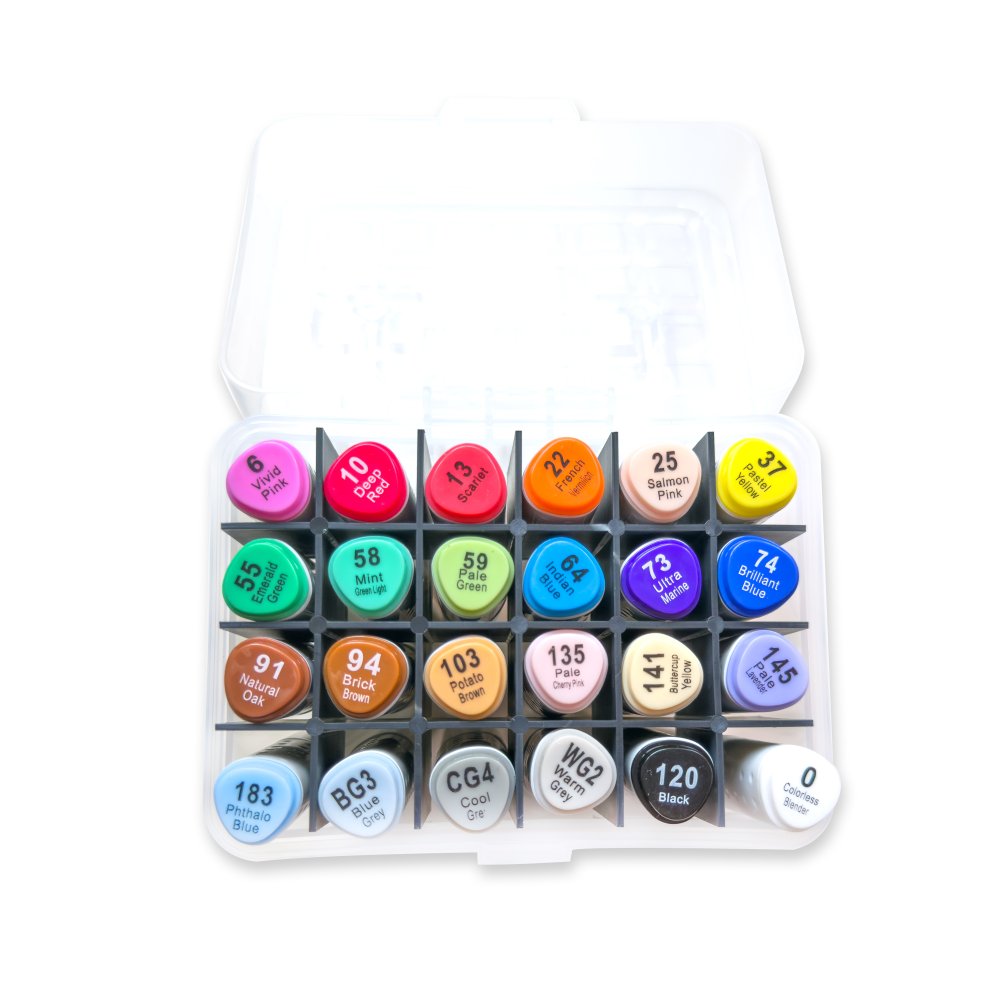 Elements Kroma Alcohol Markers 24 colours, broad chisel and fine tip