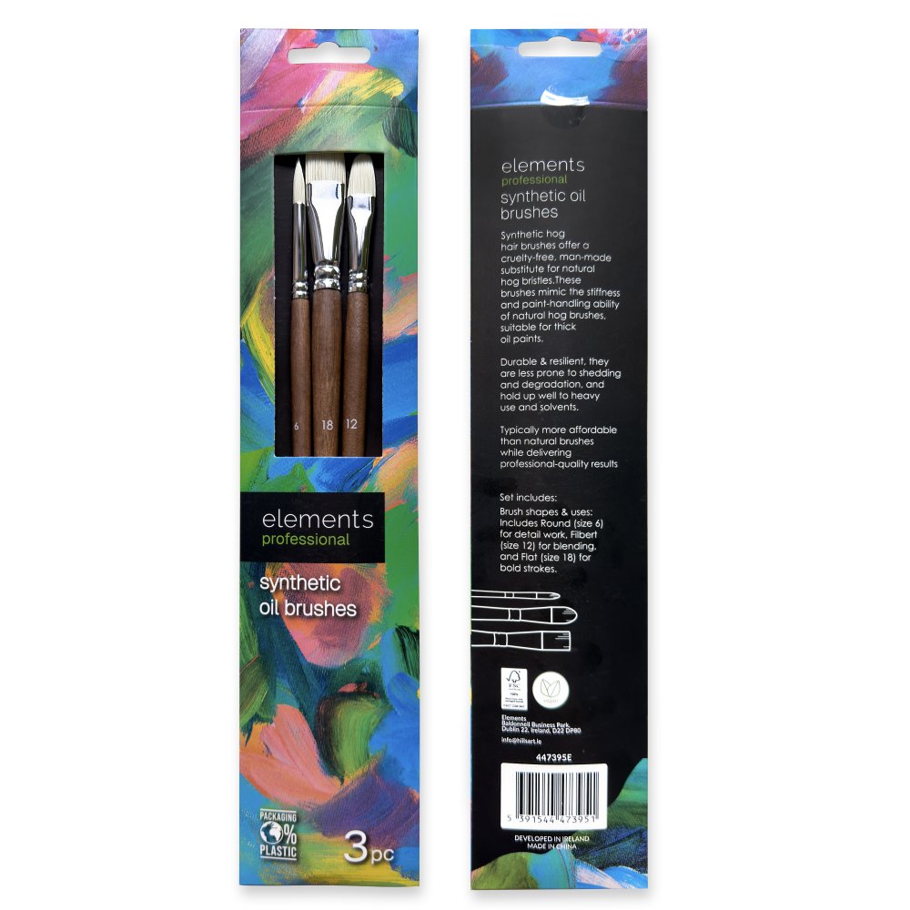 Elements Professional Oil Brush pk.3