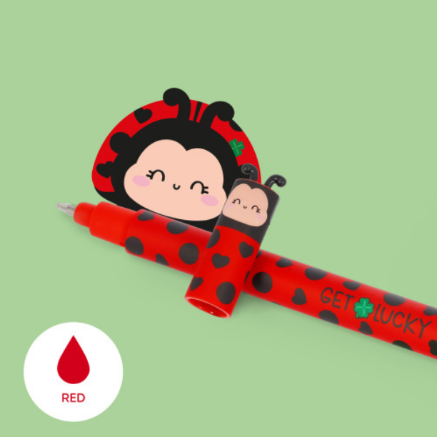 Legami Erasable Gel Pen - Ladybug - Red Ink