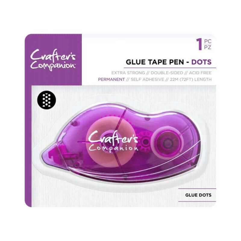 Crafter’s Companion Glue Tape Pen – Extra Strong Double-Sided Dots (22m)