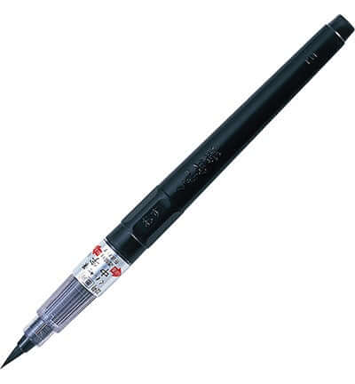Kuretake Chuji Fude Pen No.22 - Black, medium-tip brush pen ideal for lettering and journaling.