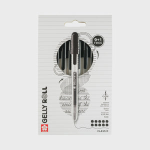 Gelly Roll Classic Gel Pens 10-Pack Black with 9 + 1 Free, featuring smooth, quick-drying gel ink for crisp writing.
