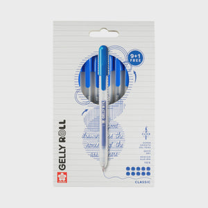 Gelly Roll Classic Gel Pens 10-Pack with 9+1 Free, Blue Ink, in Packaging