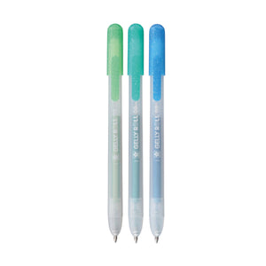 Gelly Roll Metallic Gel Pens 3-Pack in blue, green, and emerald colors, ideal for journaling, crafts, and stylish note-taking.