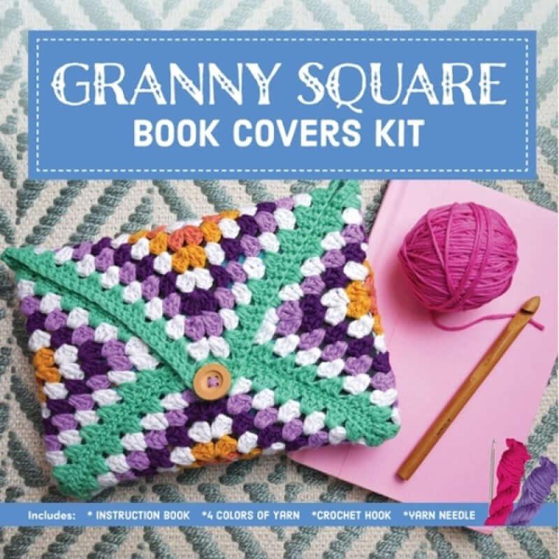 Granny Square Book Covers Kit – Crochet Book Jackets & Envelope Sleeves
