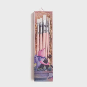 HIMI Brush Set - 5 Brushes (Pink) for gouache, watercolour, and mixed media painting.