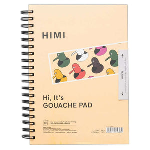 HIMI Paper Pad Gouache - 18 x 25cm, 160gsm (50 Sheets, Spiral Bound) with colorful illustrations on cover