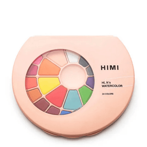 HIMI Solid Watercolour Set - 24 Colours + Brush (Pink Case)