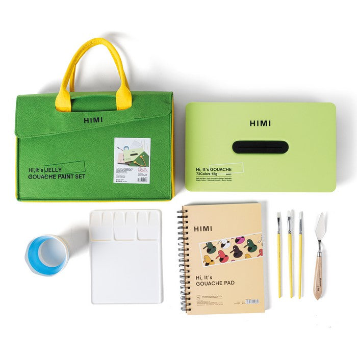 HIMI Twin Cup Gouache Set - 72 Colours (Apple Green Case)