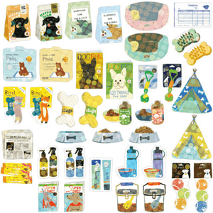 Collection of Haco Dog Supplies Stickers featuring various dog-themed designs for journaling and decoration.
