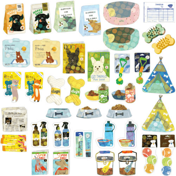 Collection of Haco Dog Supplies Stickers featuring various dog-themed designs for journaling and decoration.