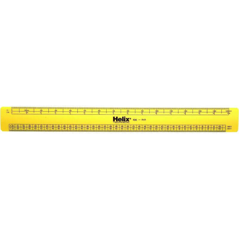 Helix 30cm Architects Scale Ruler with metric graduations and multiple scales for professional use.