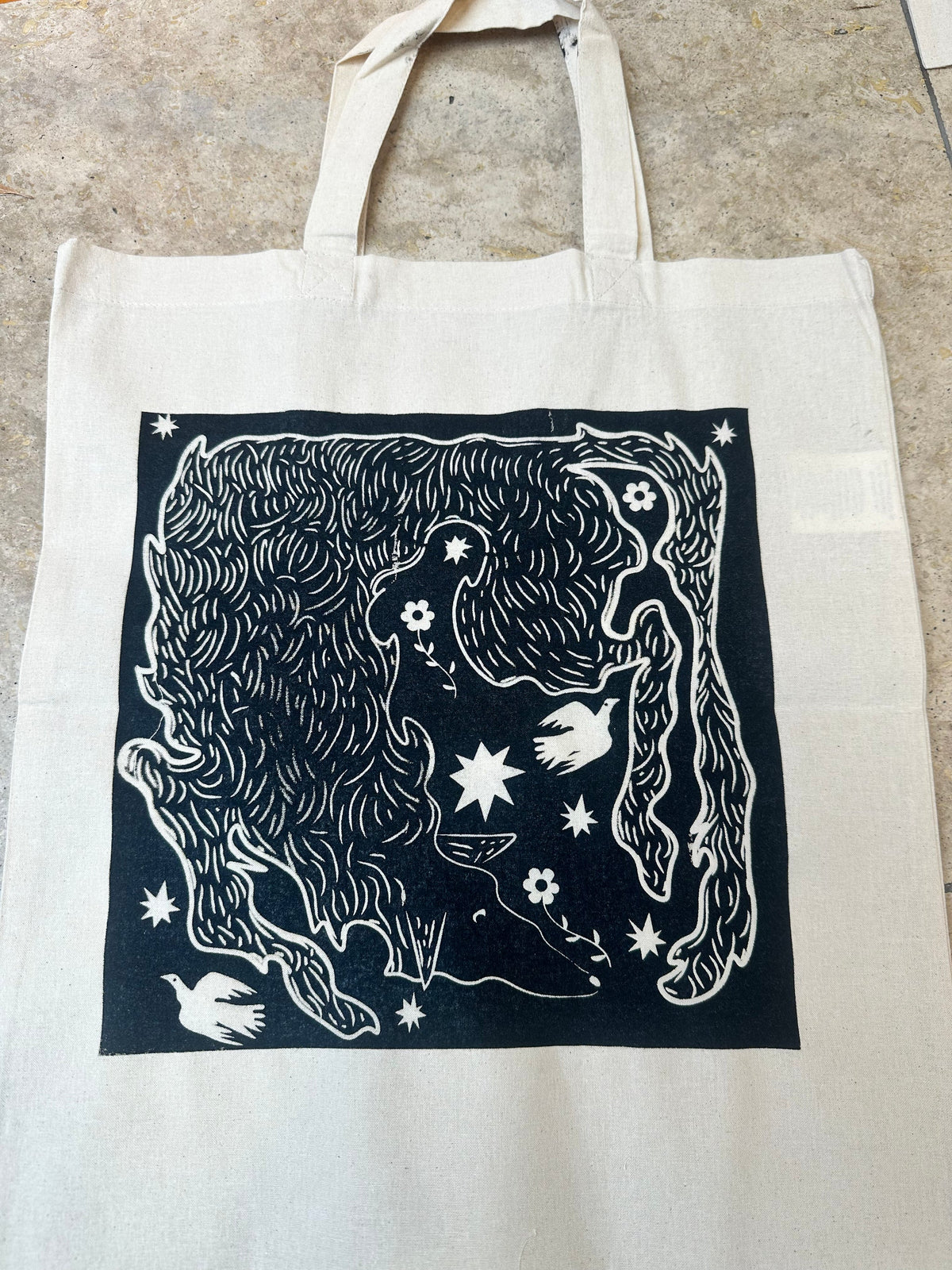 Fleadh Belfast 2026 tote bag - Irish wolfhound design hand screen-printed on a natural cotton tote