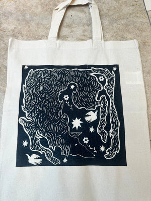 Fleadh Belfast 2026 tote bag - Irish wolfhound design hand screen-printed on a natural cotton tote