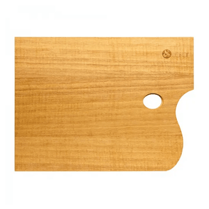Jakar Wooden Palette – Oiled Walnut Mixing Palette (Various Sizes) with ergonomic thumb-hole, ideal for oil and acrylic mixing.