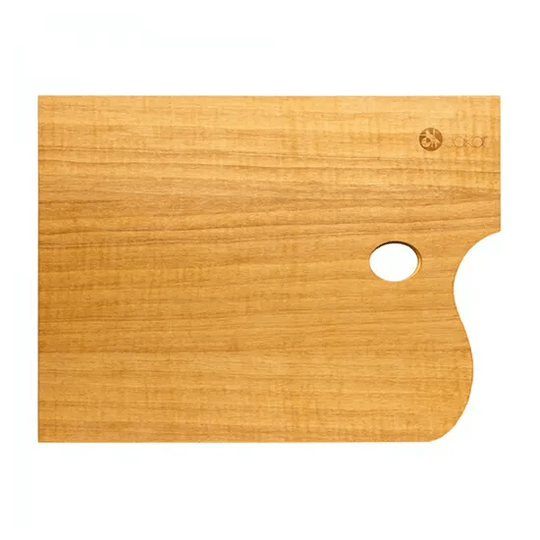 Jakar Wooden Palette – Oiled Walnut Mixing Palette (Various Sizes) with ergonomic thumb-hole, ideal for oil and acrylic mixing.