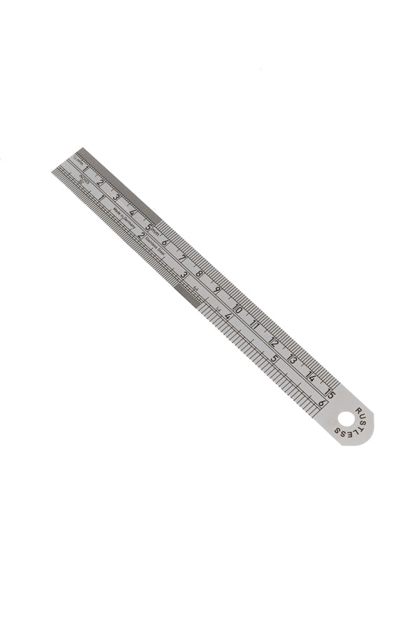 Jakar stainless steel ruler - cm and inches - 15cm (6”)