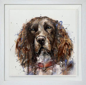 Bespoke pet portrait of a brown dog with expressive brushstrokes by bradburyART.