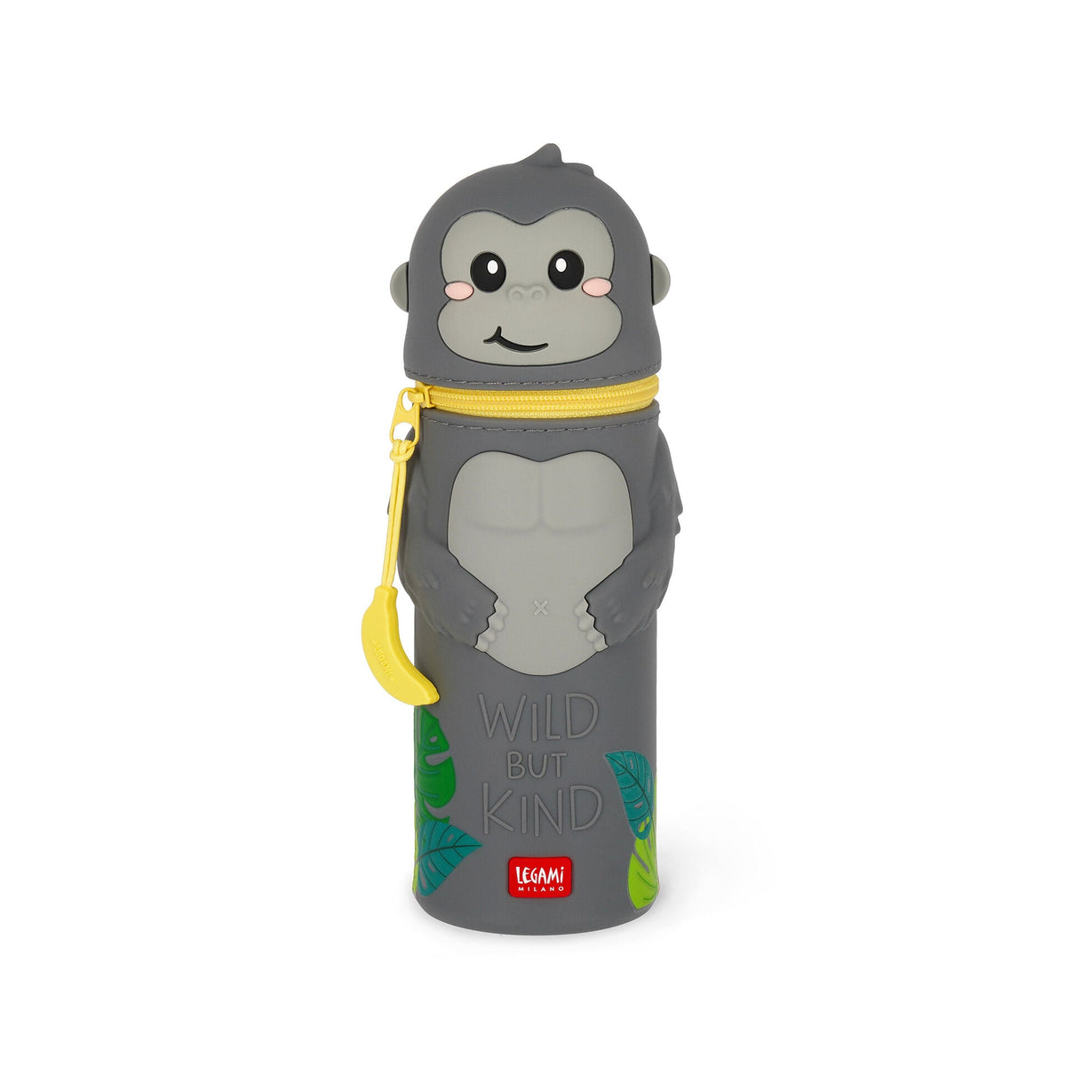 Legami Gorilla kawaii 2-in-1 silicone pencil case