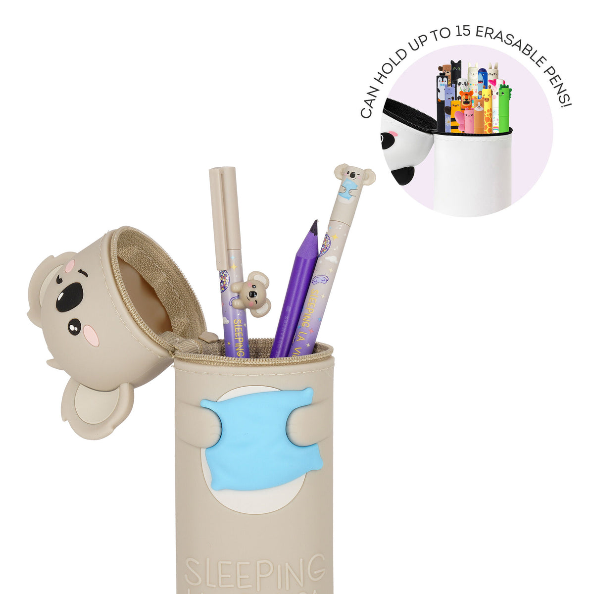Legami koala silicone pencil case, side view