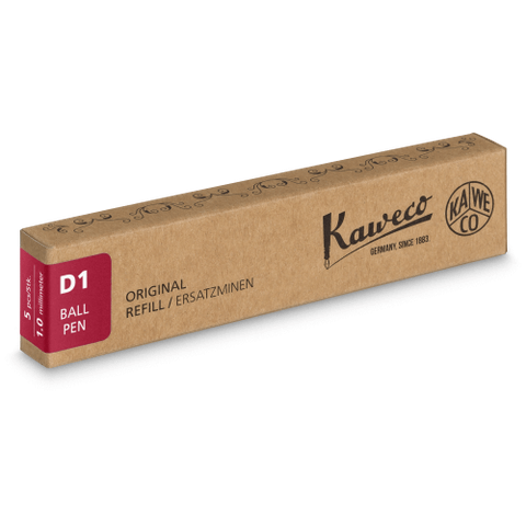 Kaweco D1 Ballpoint Refills – Red Ink, Medium (1.0mm), Pack of 3