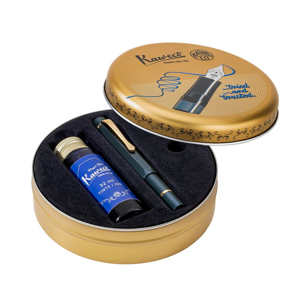 Kaweco PISTON Sport AL Navy Starter Set – Piston Fountain Pen + Ink