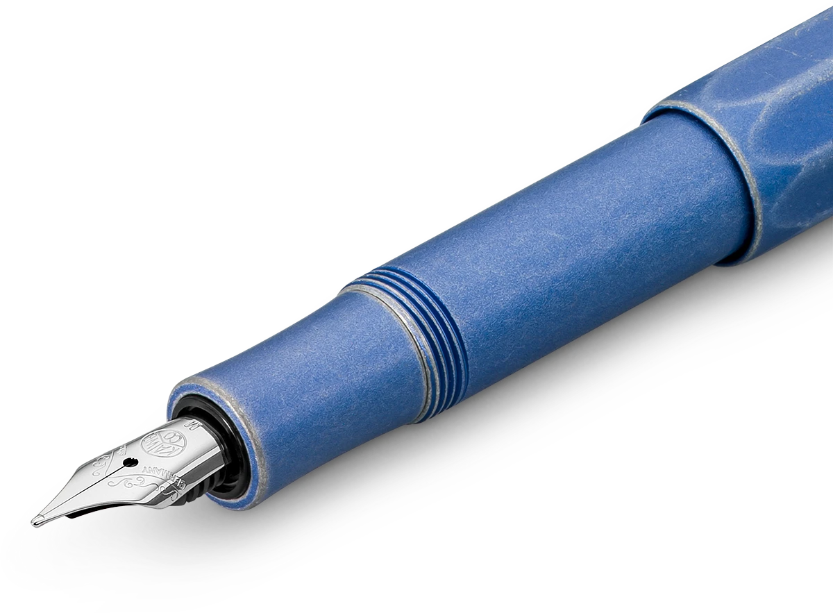 Kaweco AL Sport fountain pen in Stonewashed Blue, nib detail