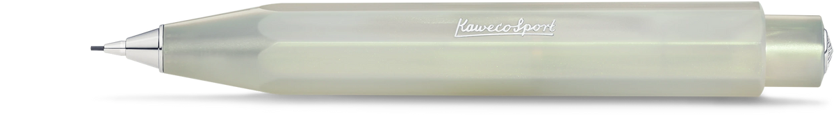 Kaweco Lunar Sport 0.7mm mechanical pencil in Light Green, iridescent pearl finish with silver trim