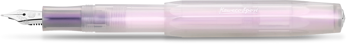 Kaweco Lunar Sport fountain pen in Light Purple, side view with cap posted
