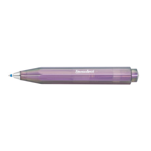 Kaweco Lunar Sport ballpoint pen in Shadow Purple, iridescent pearl finish with silver trim