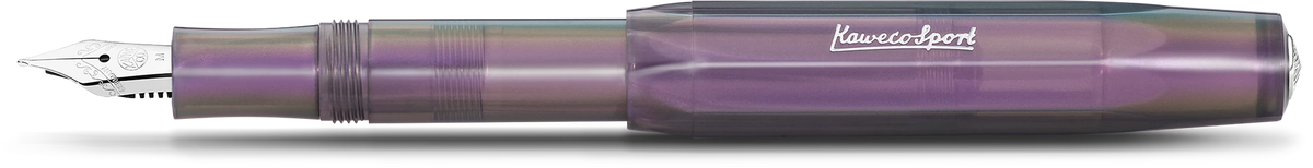 Kaweco Lunar Sport fountain pen in Shadow Purple, iridescent pearl finish with silver trim