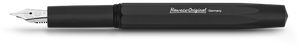 Kaweco ORIGINAL 060 fountain pen in matte black anodised aluminium with chrome trim, cap removed
