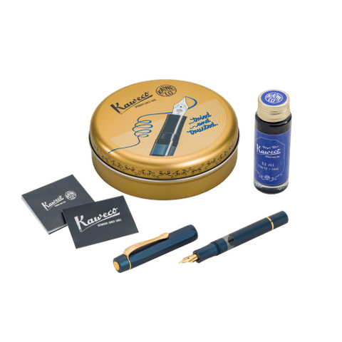 Kaweco PISTON Sport AL Navy Starter Set – Piston Fountain Pen + Ink