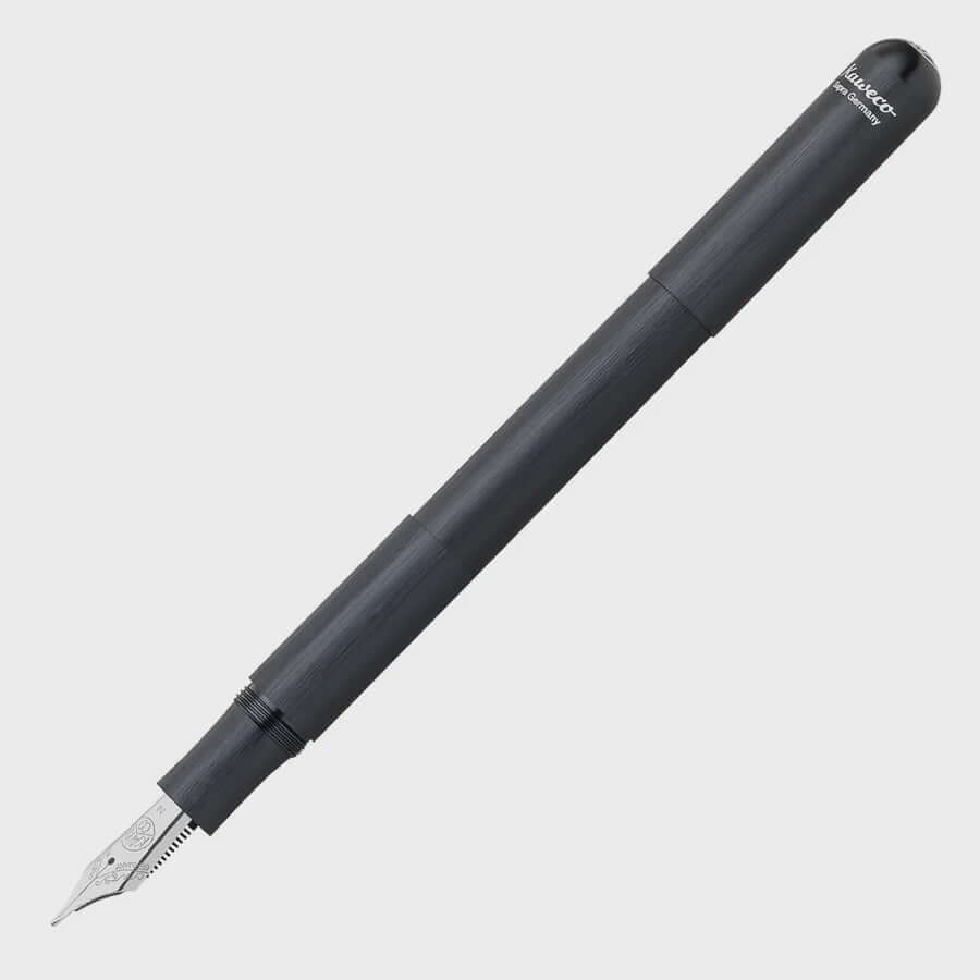 Kaweco SUPRA Black Fountain Pen – Adjustable Aluminium Pen, Medium Nib