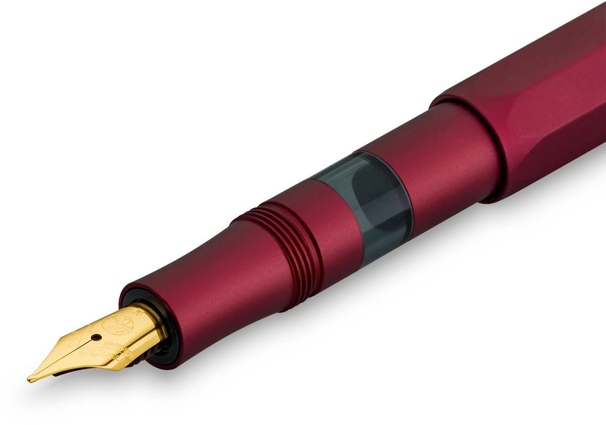 Kaweco Piston Sport AL fountain pen in Bordeaux, nib detail