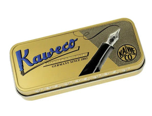 Kaweco STEEL Sport Fountain Pen – Medium Nib in a vintage gold gift tin with logo