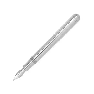 Kaweco SUPRA Fountain Pen – Stainless Steel, Medium Nib showcasing detachable mid-section and CNC-machined design.